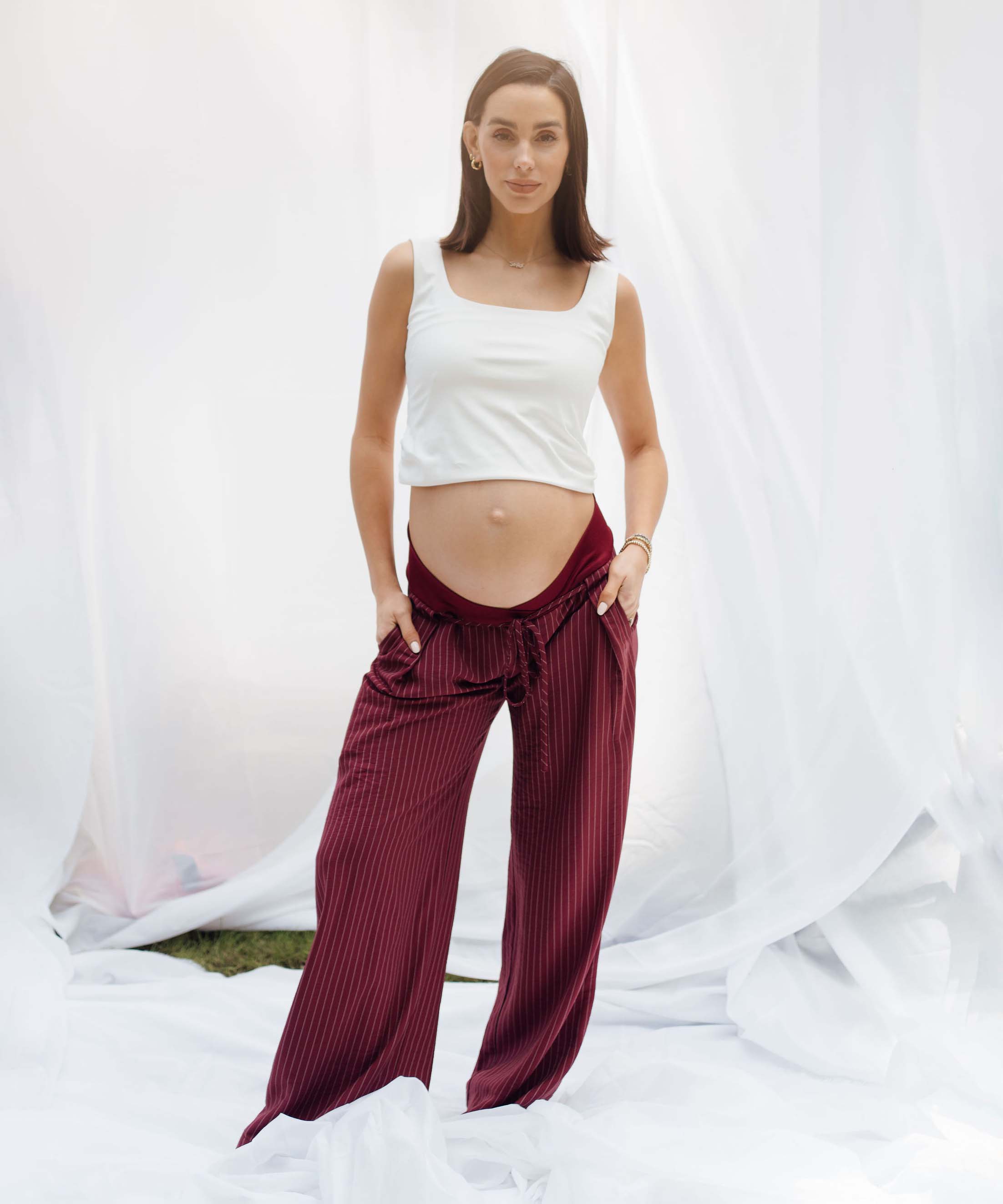 LOW RISE PANTS BURGUNDY