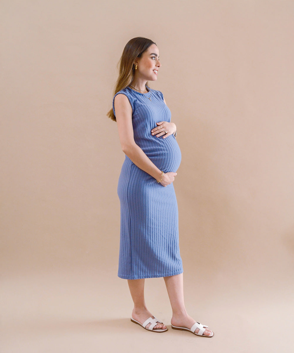 DAILY MIDI DRESS BLUE