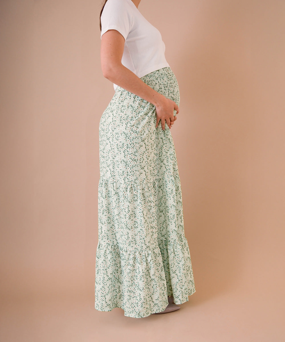 GARDEN SKIRT GREEN PRINT