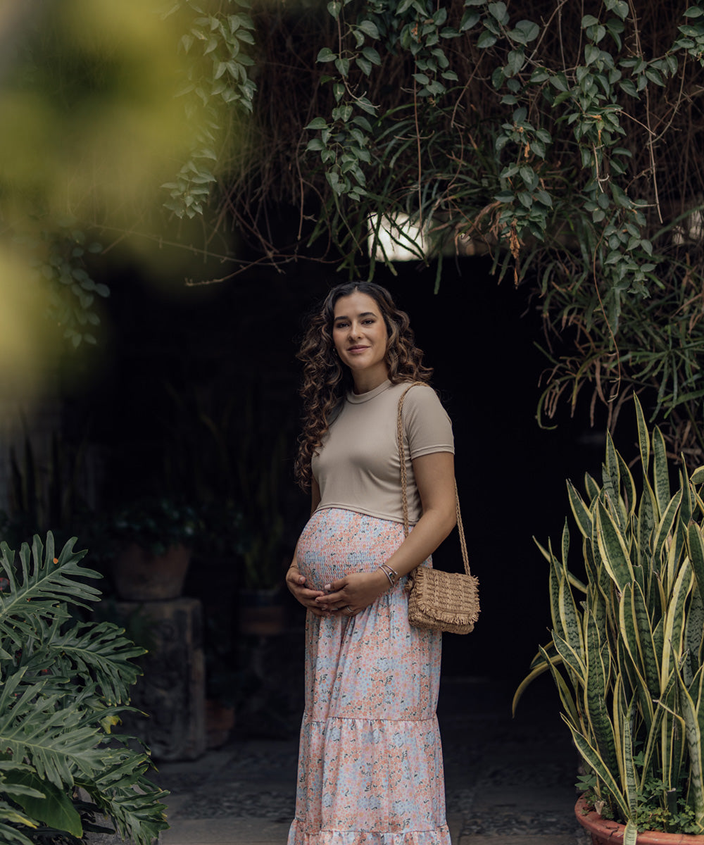 GARDEN SKIRT PEACH PRINT