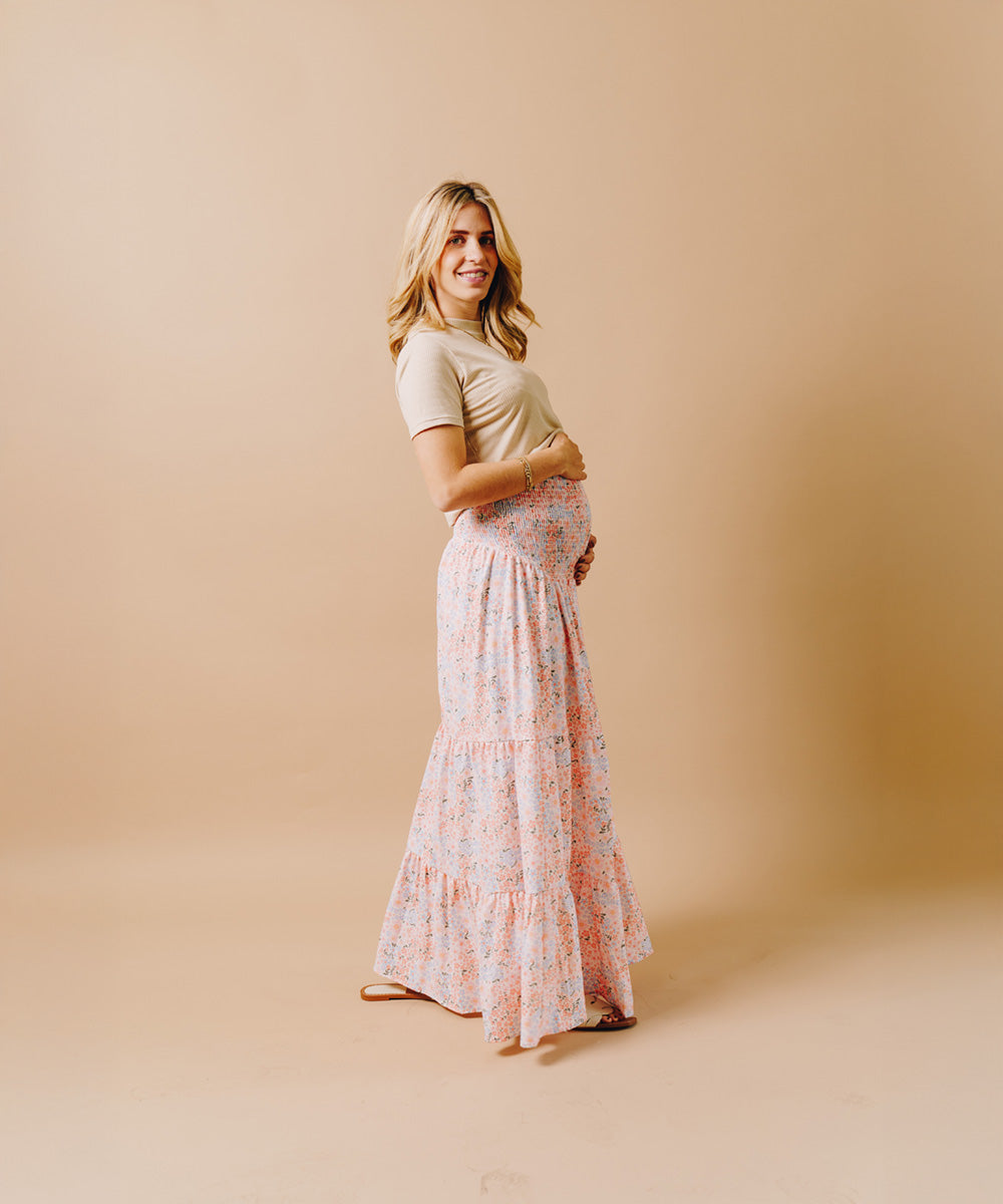 GARDEN SKIRT PEACH PRINT