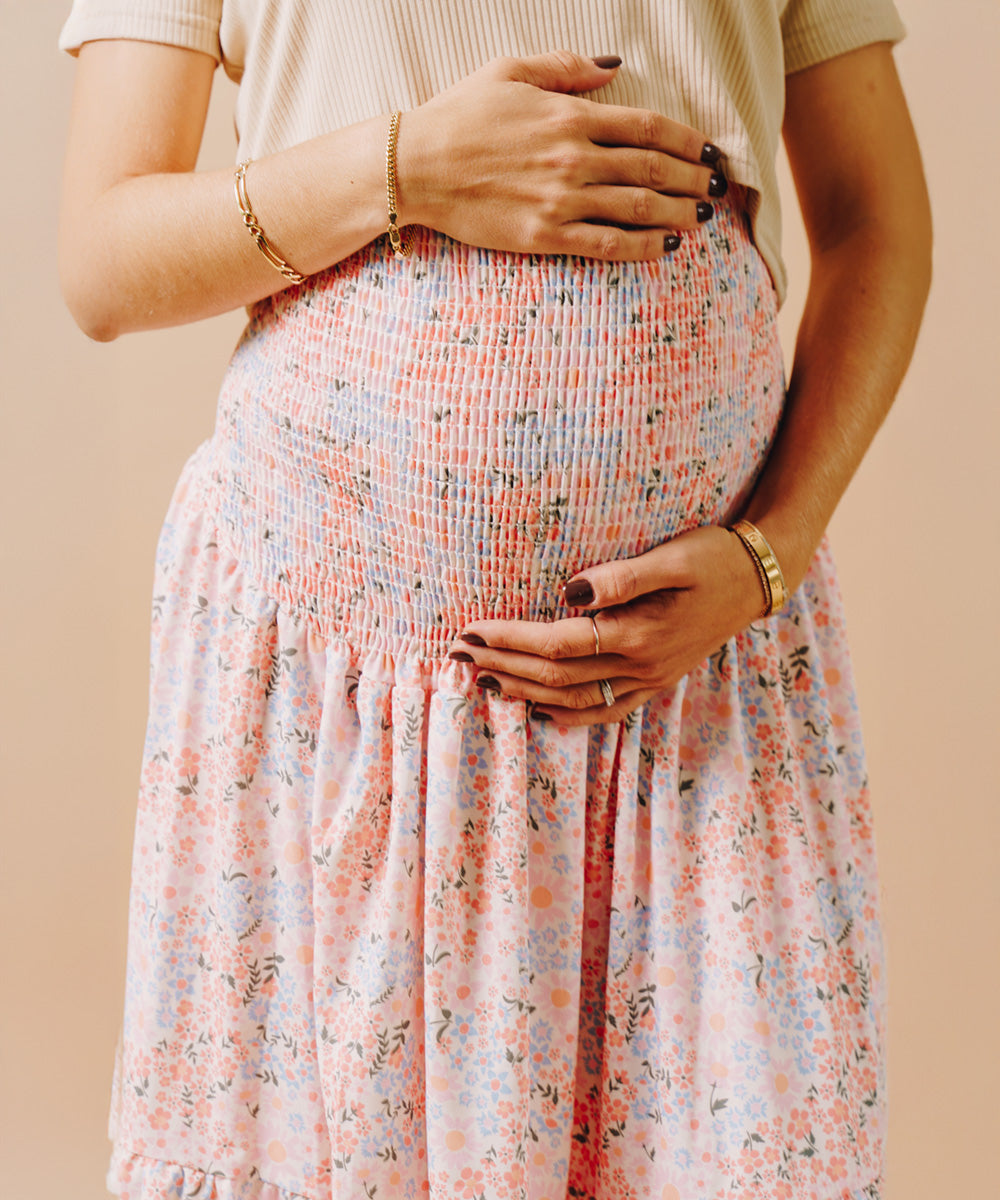GARDEN SKIRT PEACH PRINT