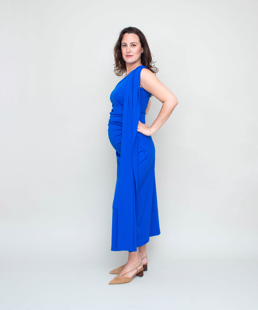 ONE SHOULDER DRESS BLUE