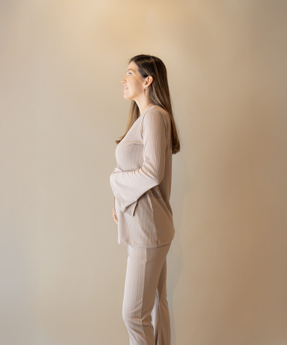 HONEY NURSING LONG SLEEVE SET BEIGE