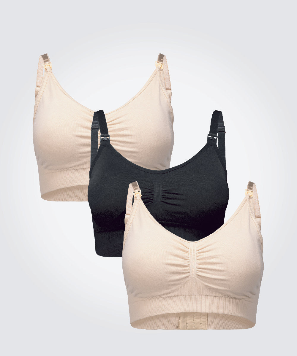3PACK POSTPARTUM NURSING BRAS N&B