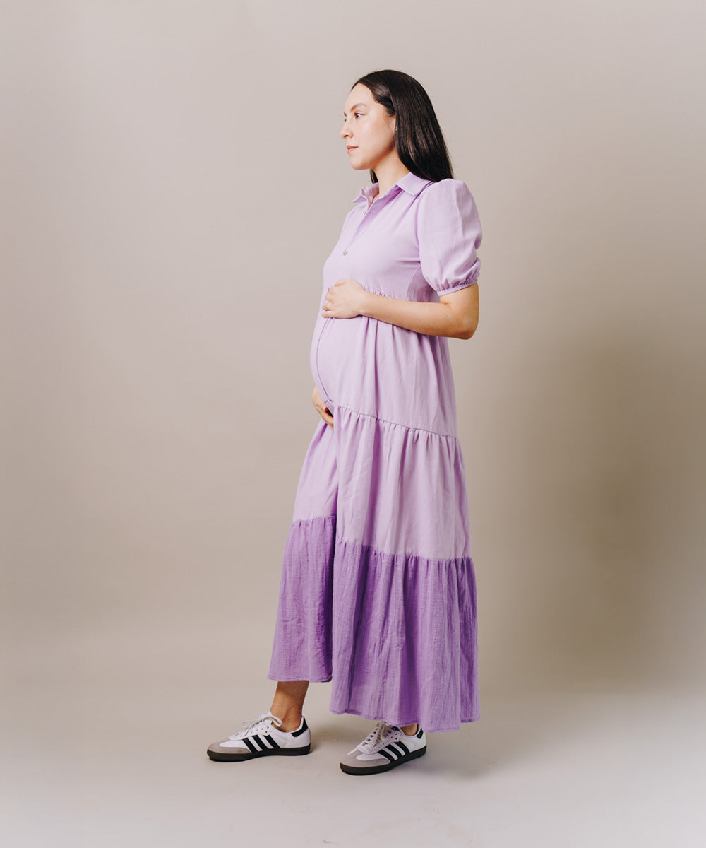 MEDITERRANEAN DRESS LILA COLOR BLOCK