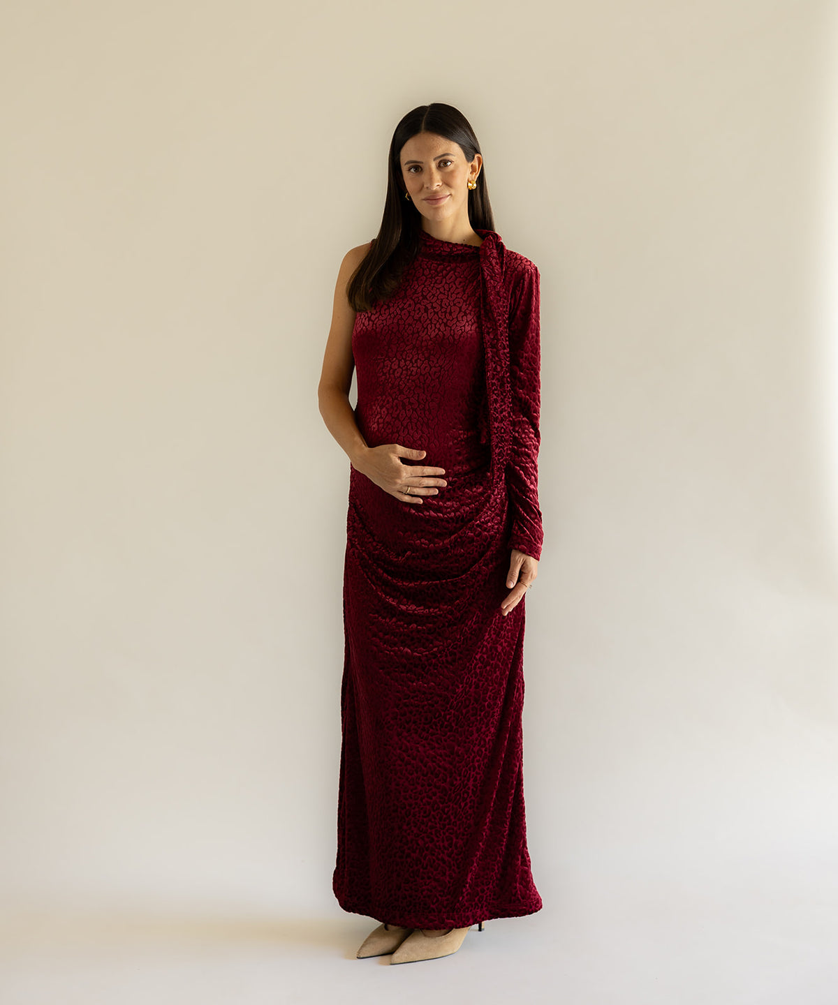 MESH DRESS BURGUNDY