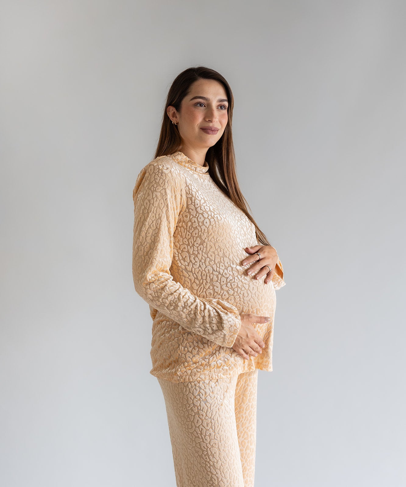 MESH PRINT SET BEIGE