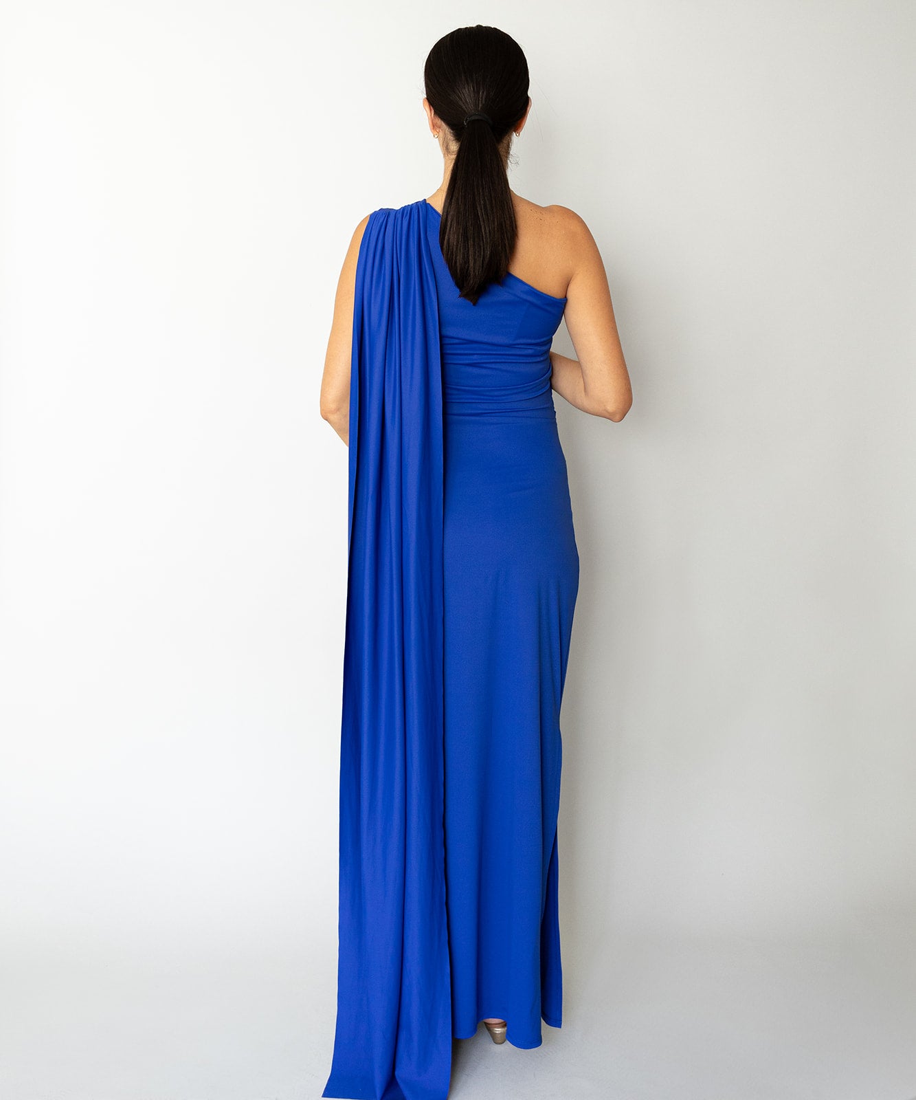 ONE SHOULDER DRESS BLUE