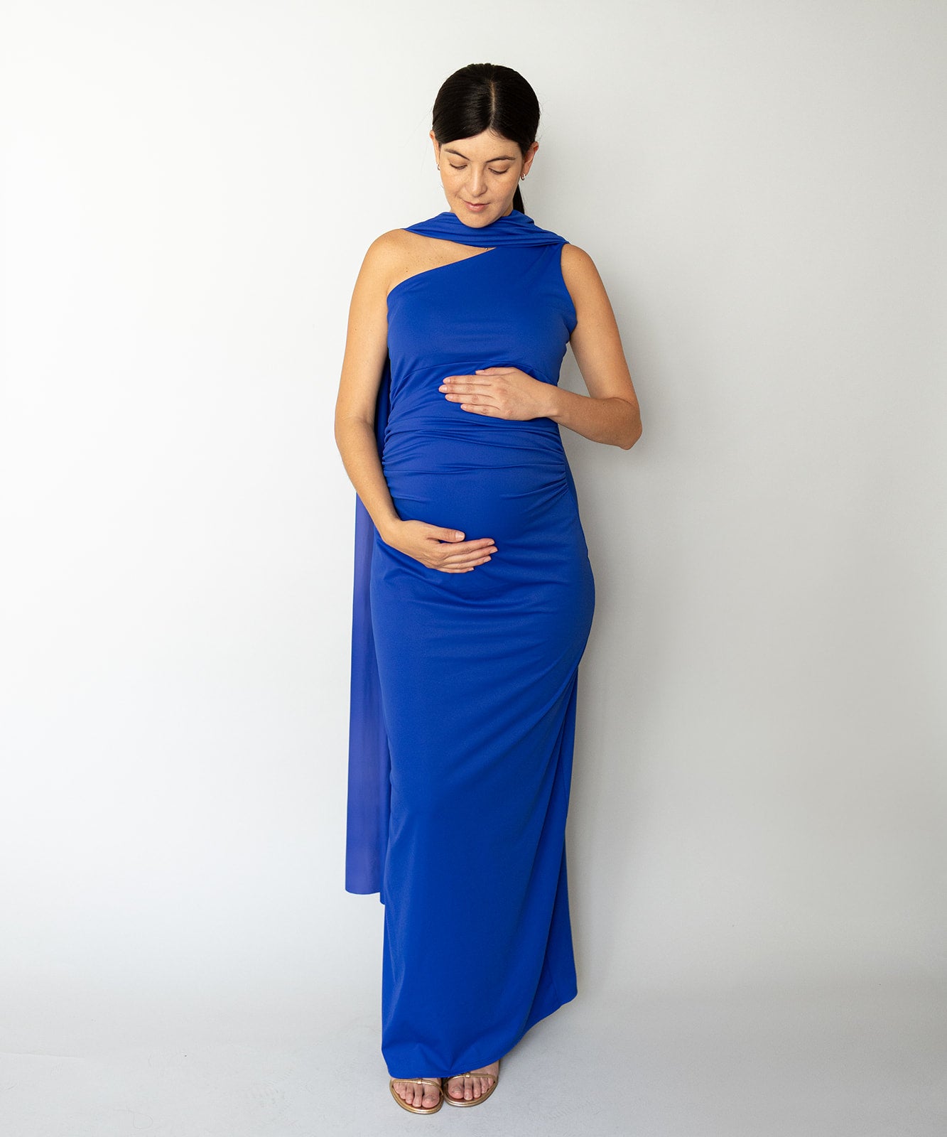 ONE SHOULDER DRESS BLUE