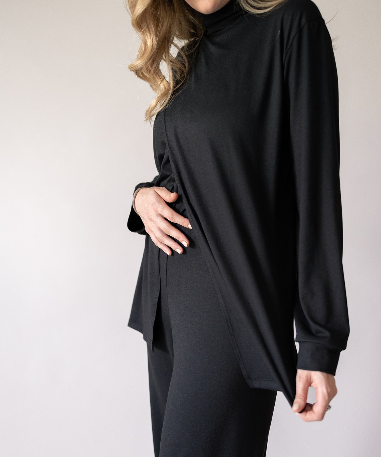 SIMPLE LONG SLEEVE SET BLACK
