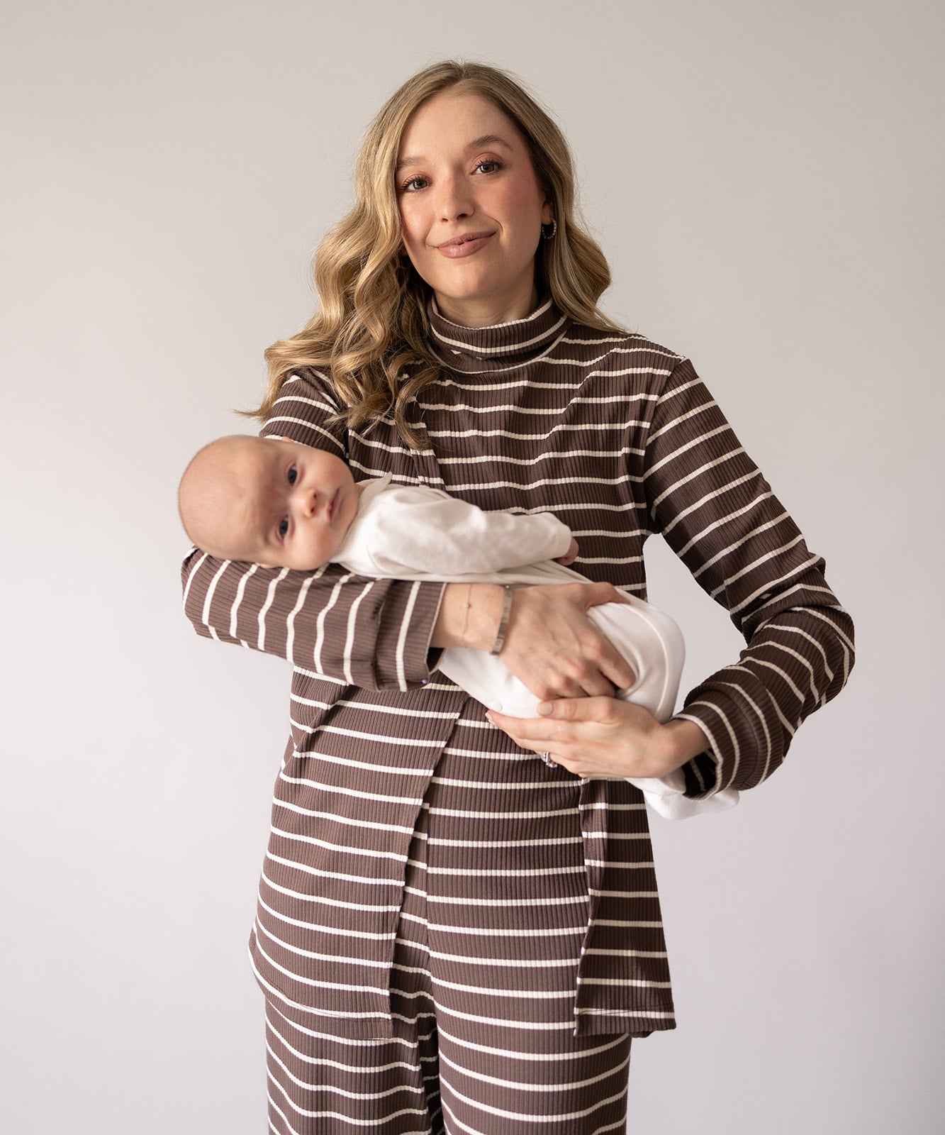 SIMPLE LONG SLEEVE SET BROWN