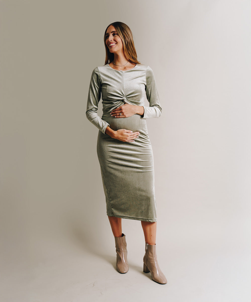VELVET DRESS SAGE