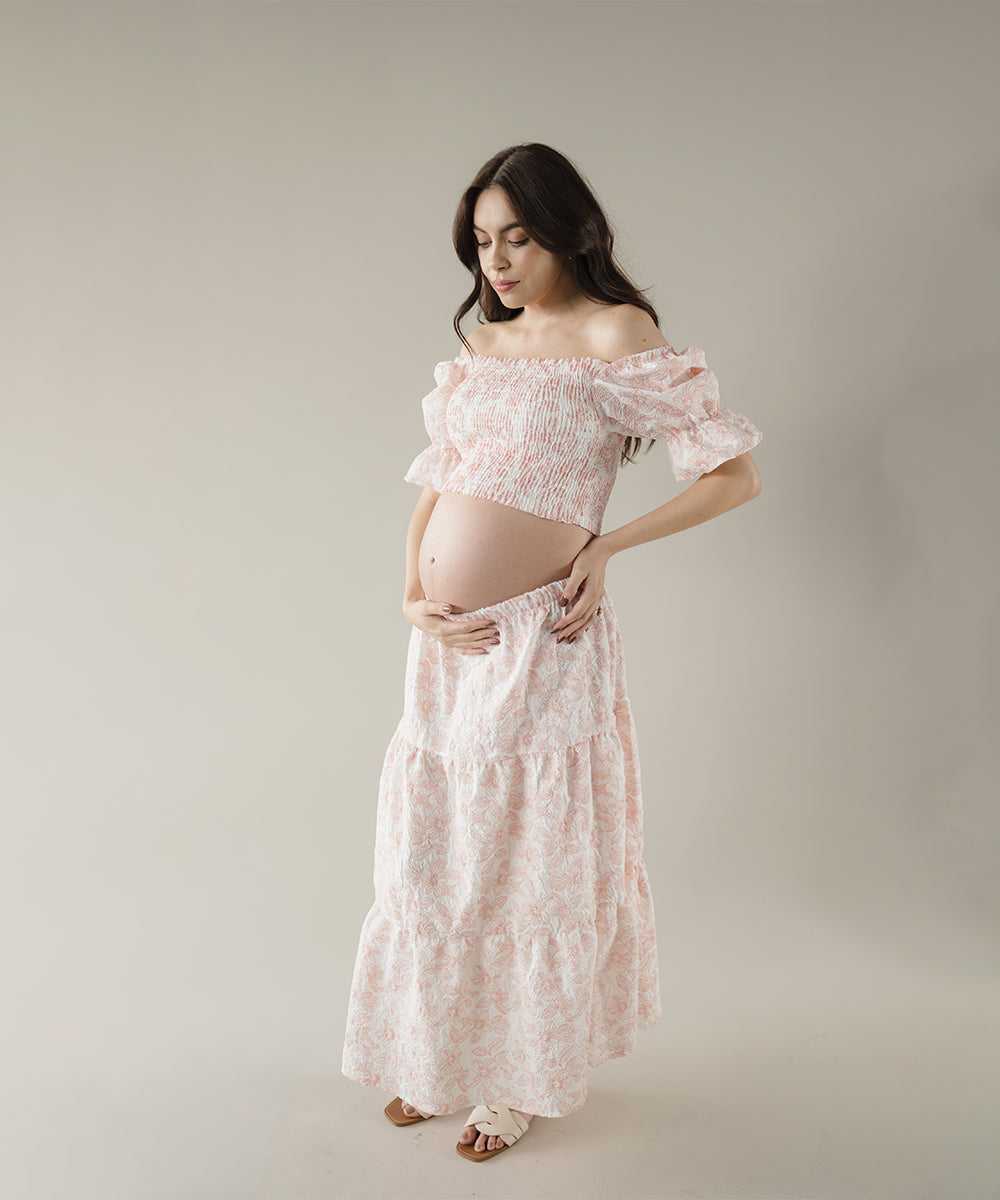 VIBRANT SET FLOWER ORANGE PRINT