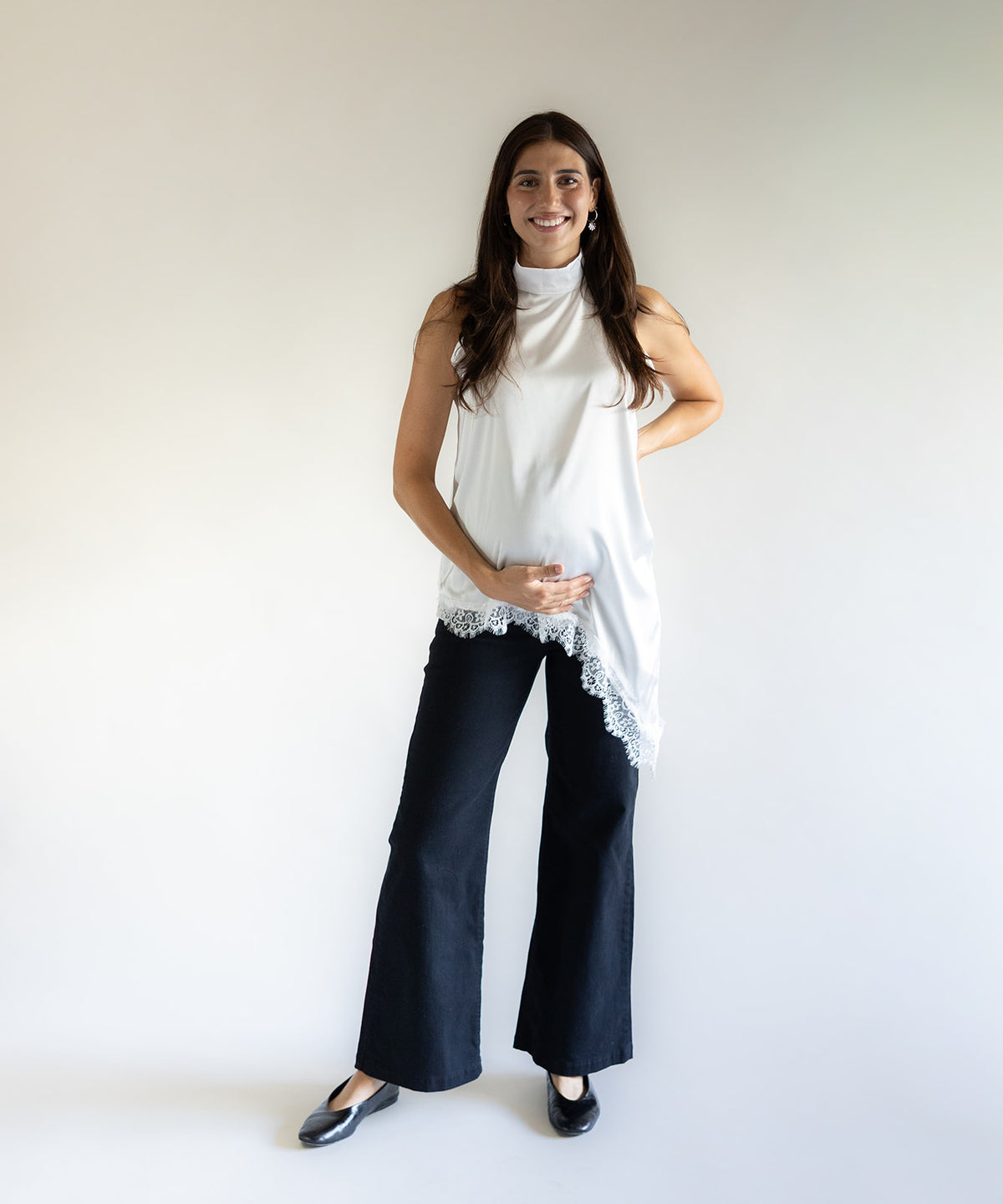 WIDE LEG BLACK JEANS