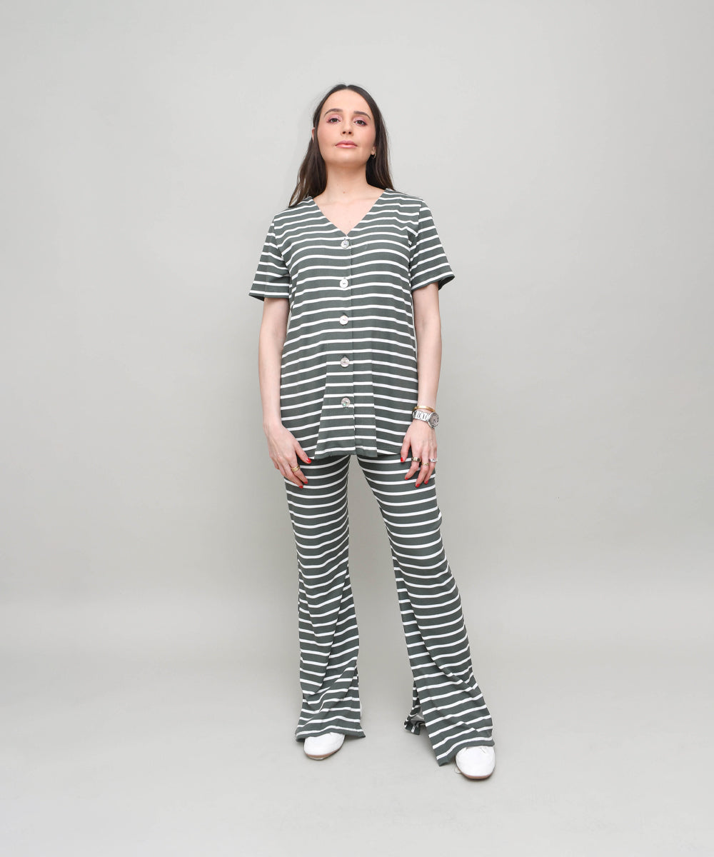 HONEY NURSING SET GREEN STRIPES