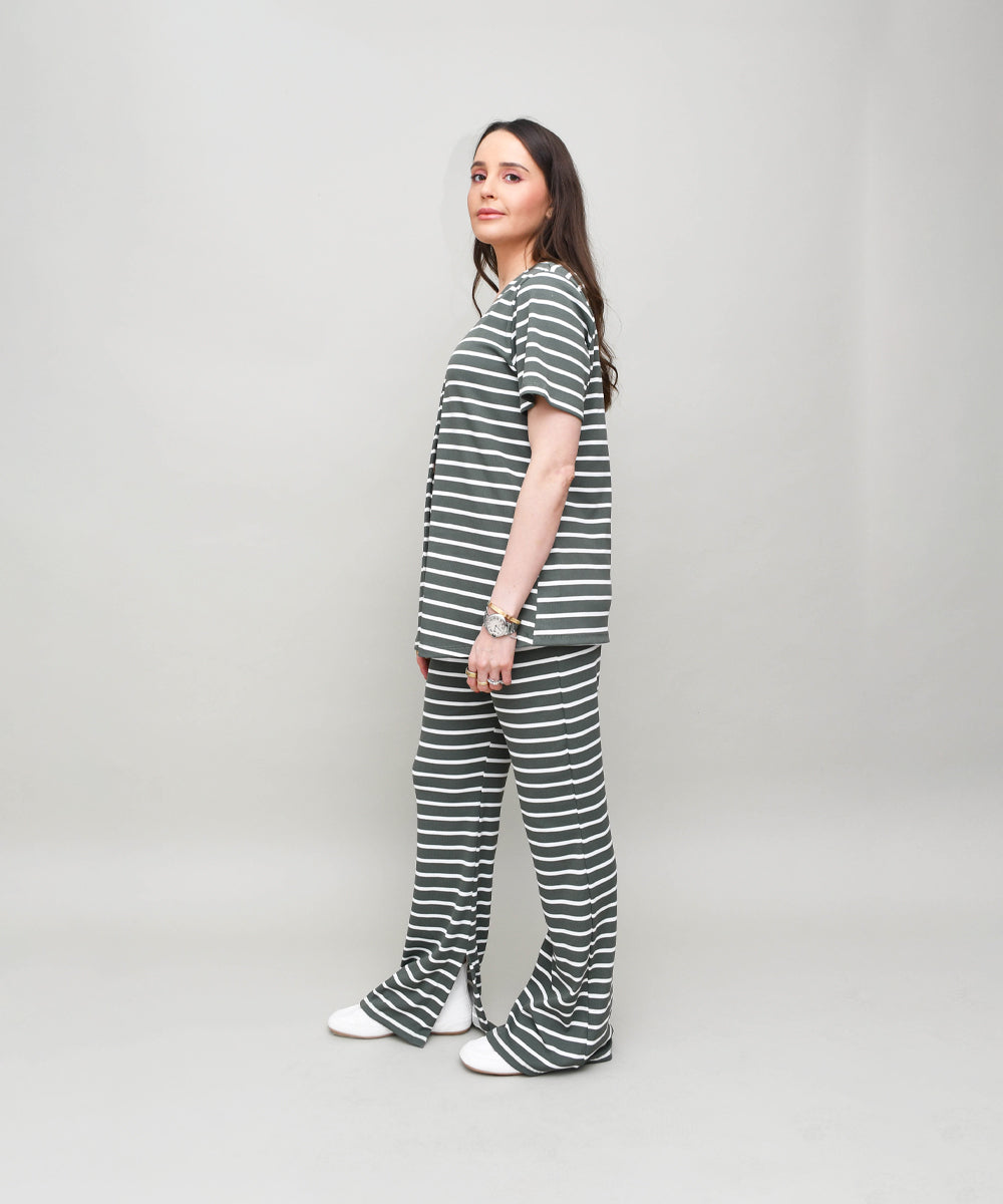 HONEY NURSING SET GREEN STRIPES