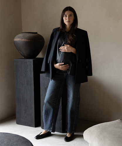 BARREL DARK JEANS