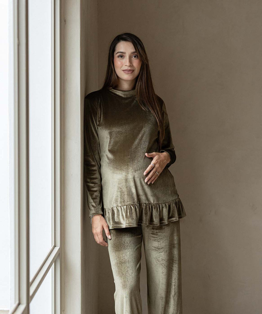 ELORA LONG SLEEVE SET OLIVE