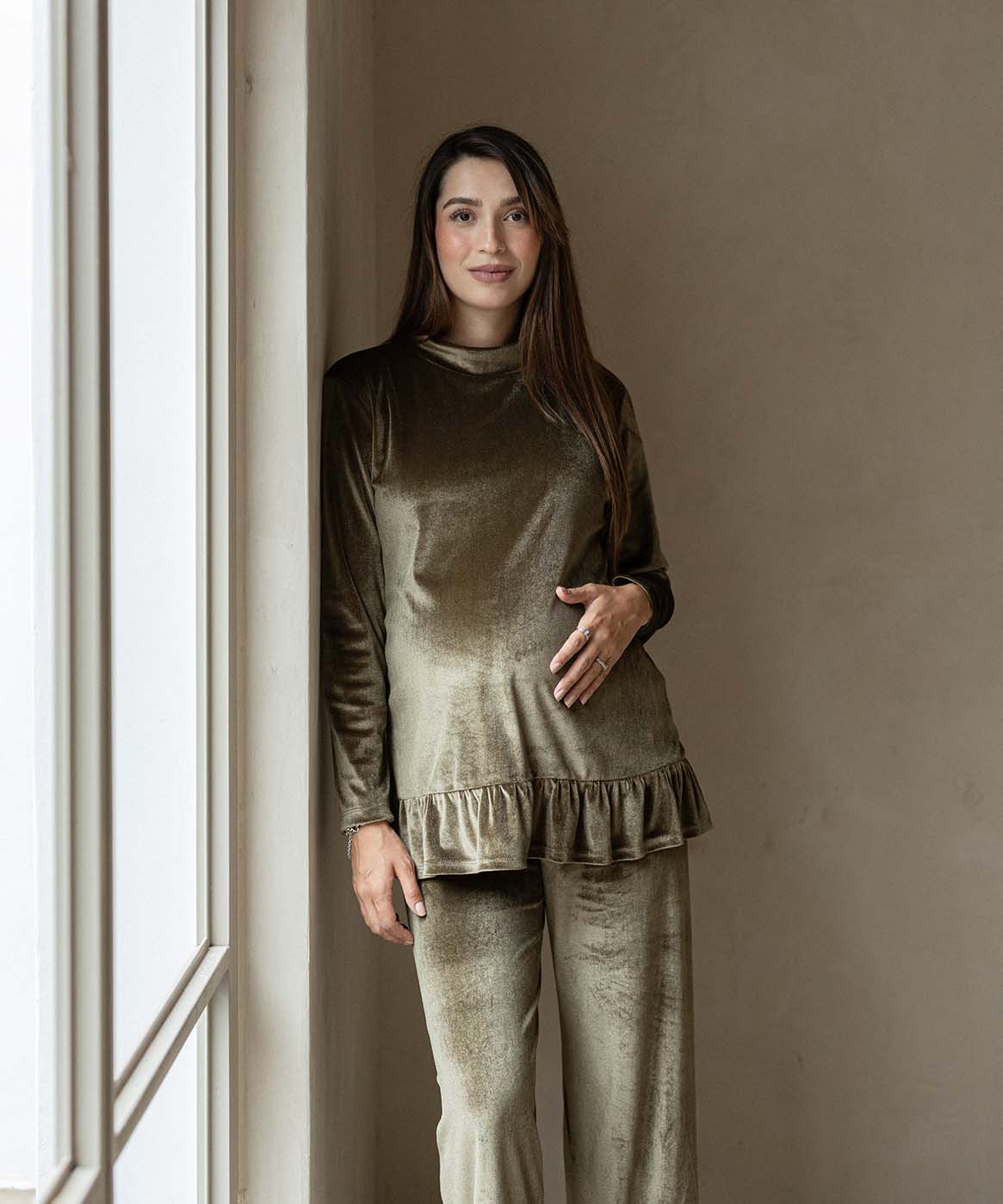 ELORA LONG SLEEVE SET OLIVE