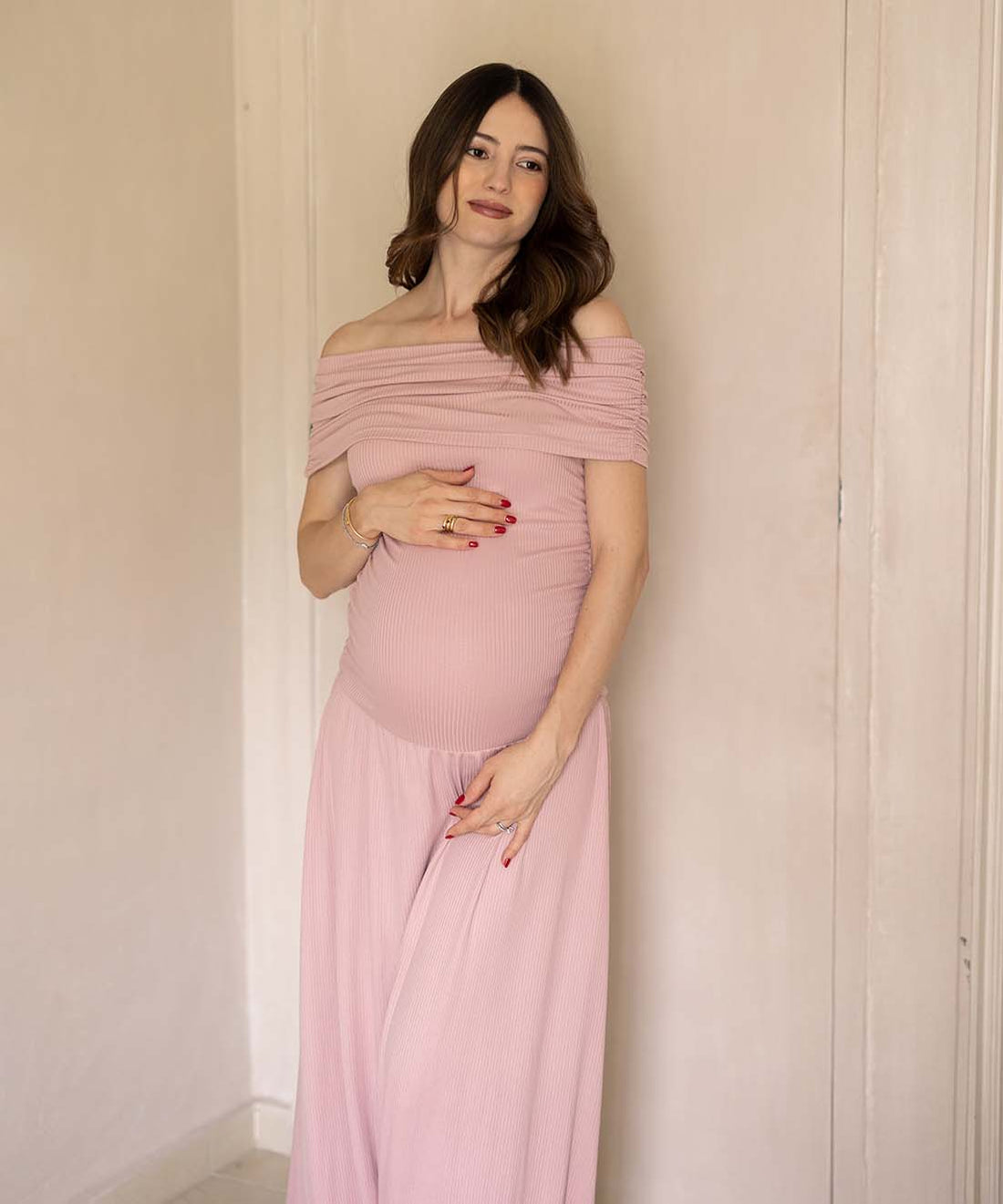 MAXI RIB DRESS PINK