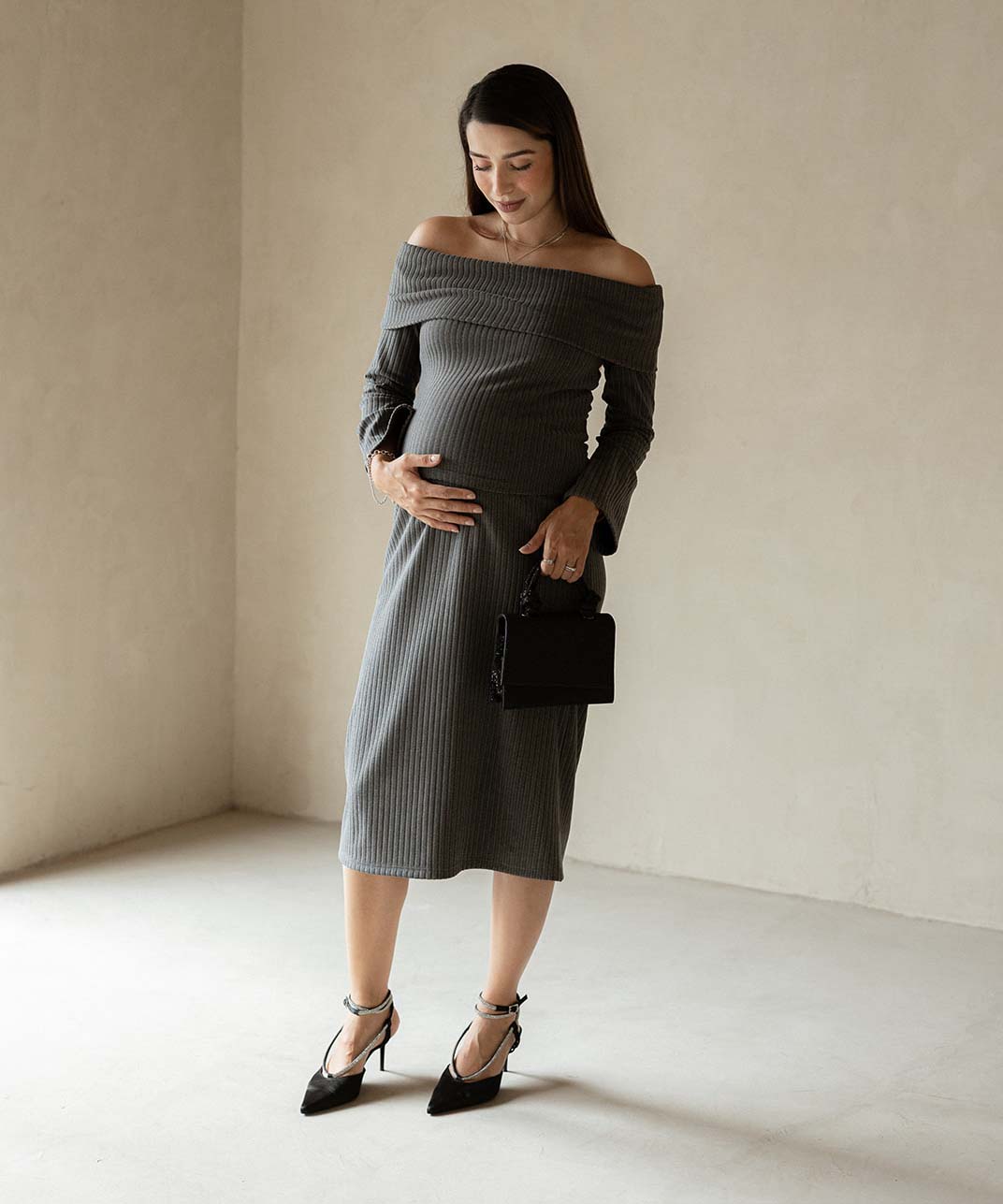 OFF SHOULDER SET GRAY