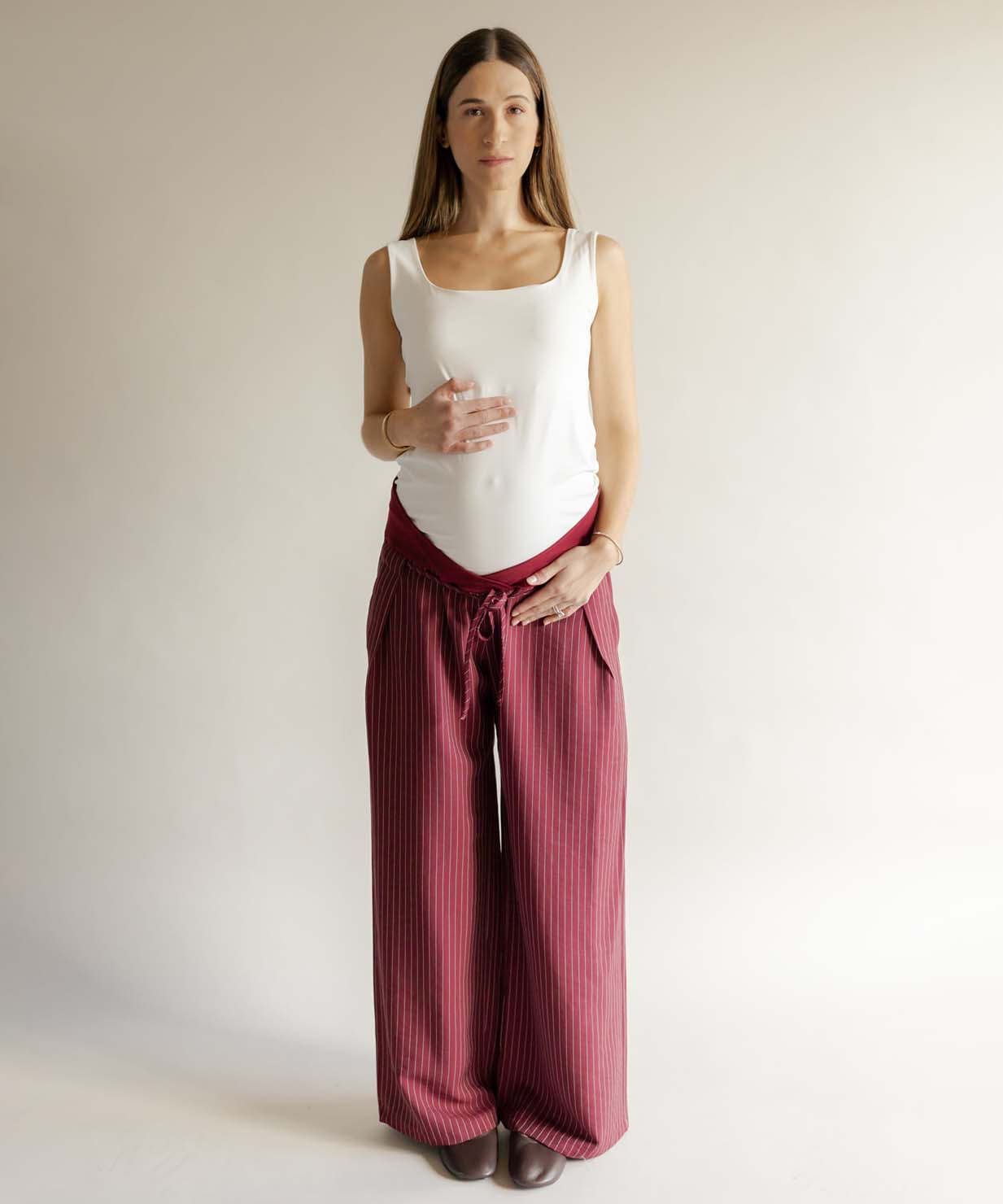 LOW RISE PANTS BURGUNDY