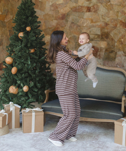 SIMPLE LONG SLEEVE SET BROWN