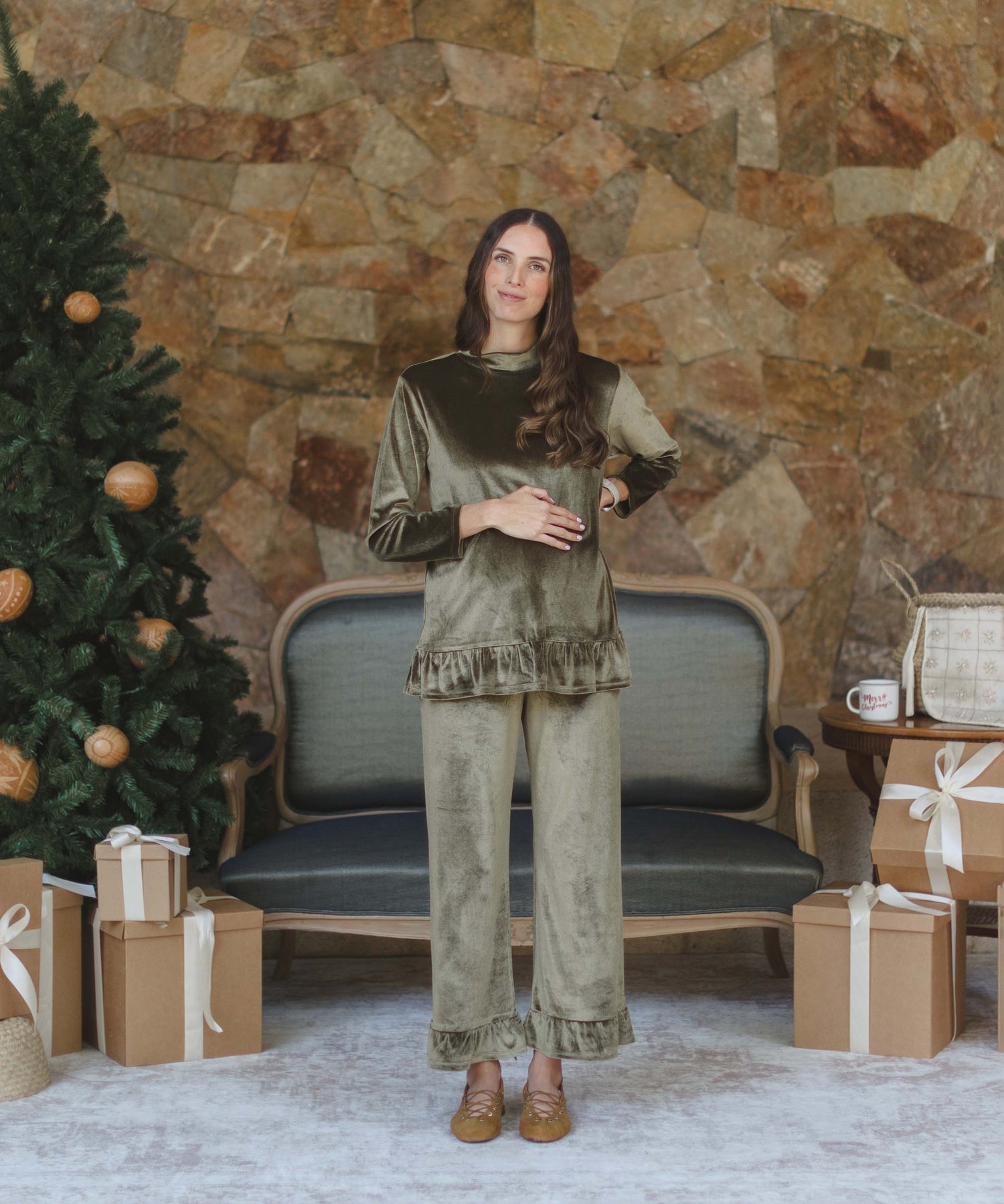 ELORA LONG SLEEVE SET OLIVE