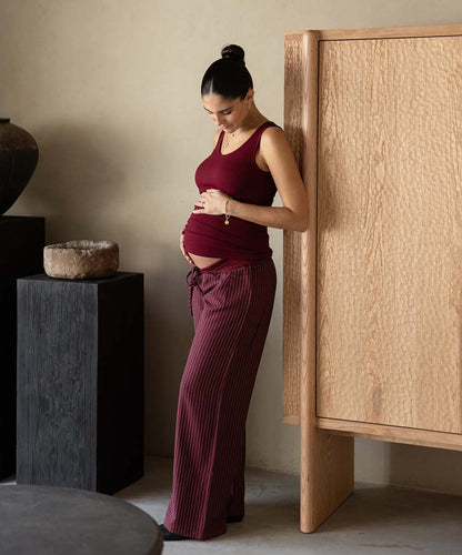 LOW RISE PANTS BURGUNDY