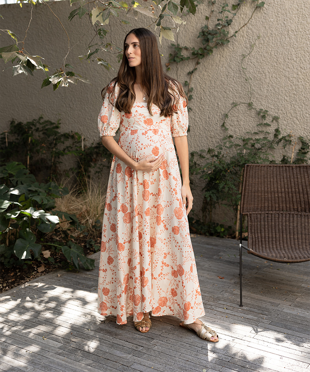 Vestido para embarazada ideal para baby shower, sesiones de maternidad y celebraciones especiales.