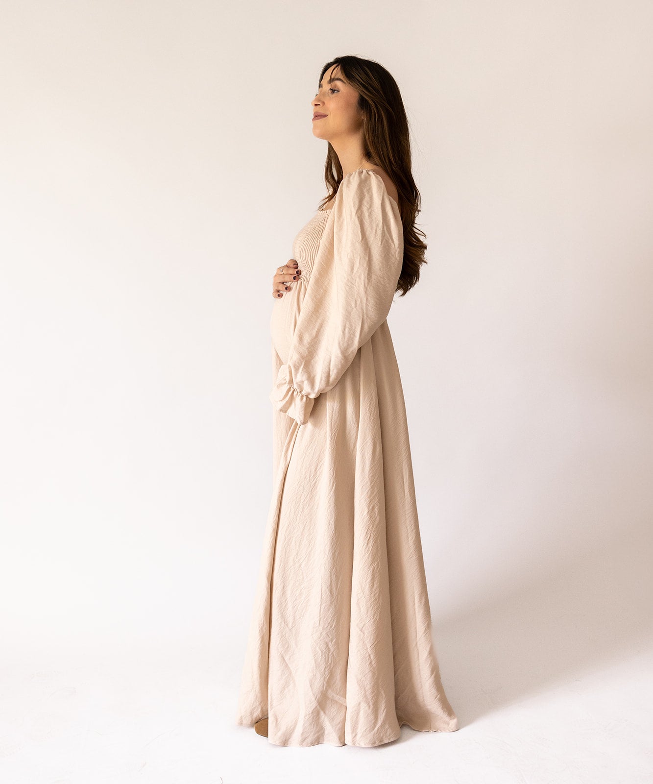 FALL ETHEREAL DRESS BEIGE MUM PREGGO FALL ETHEREAL DRESS BEIGE MUM PREGGO