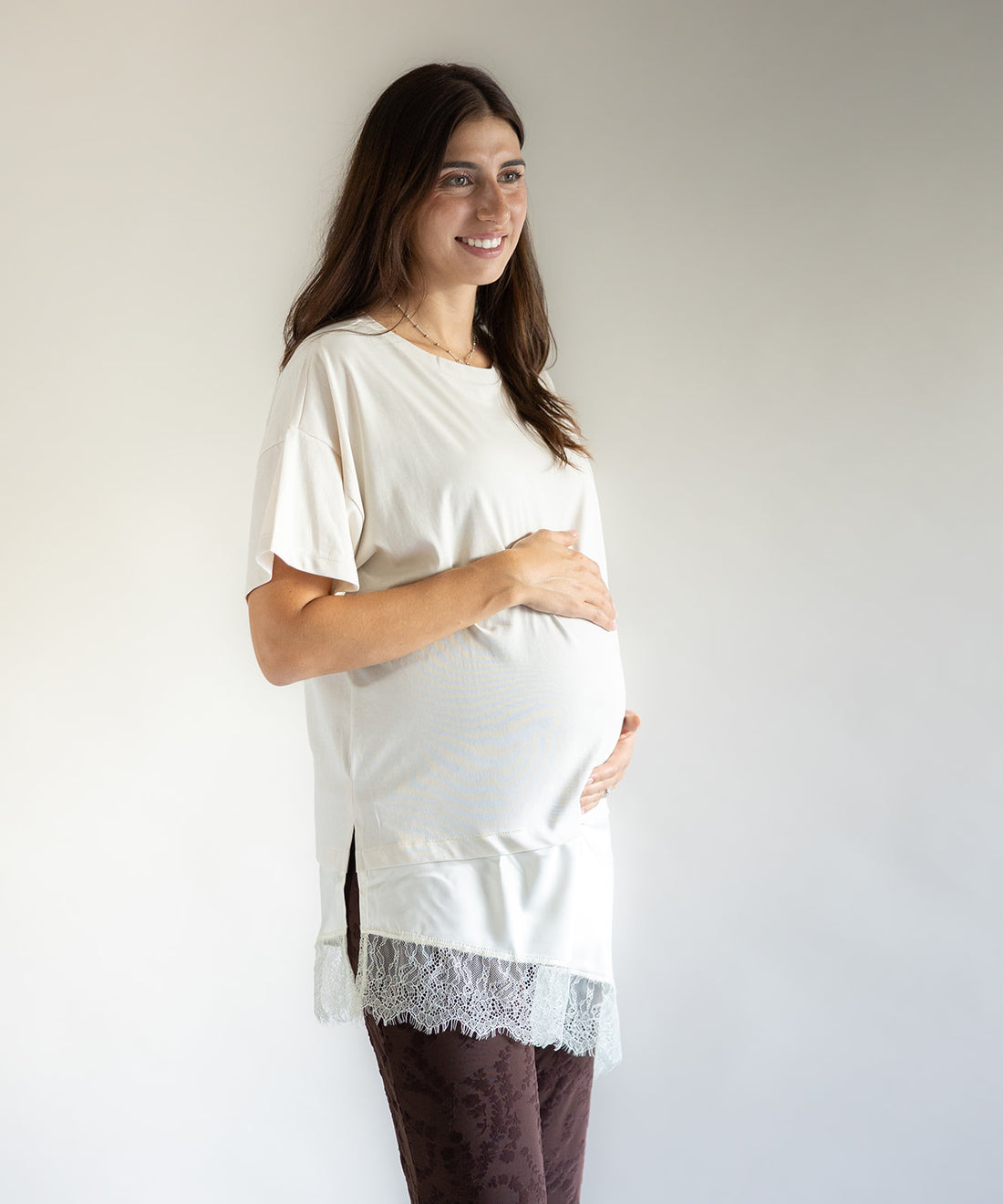 LACE T-SHIRT BEIGE