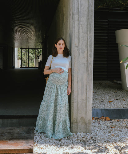 GARDEN SKIRT GREEN PRINT