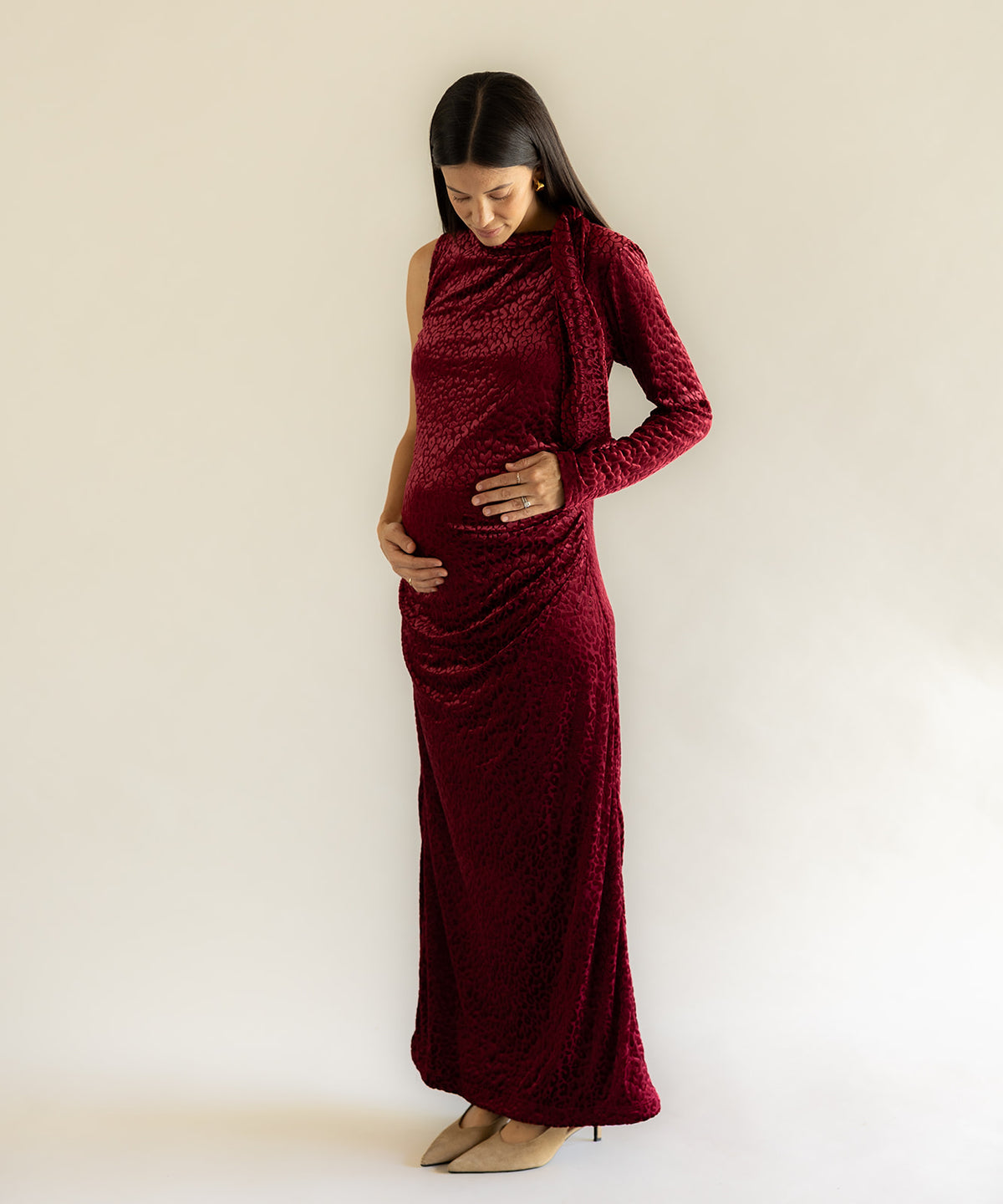 MESH DRESS BURGUNDY