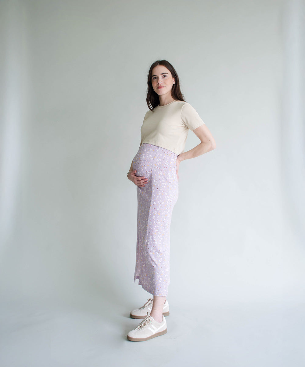MIDI SKIRT LILA PRINT