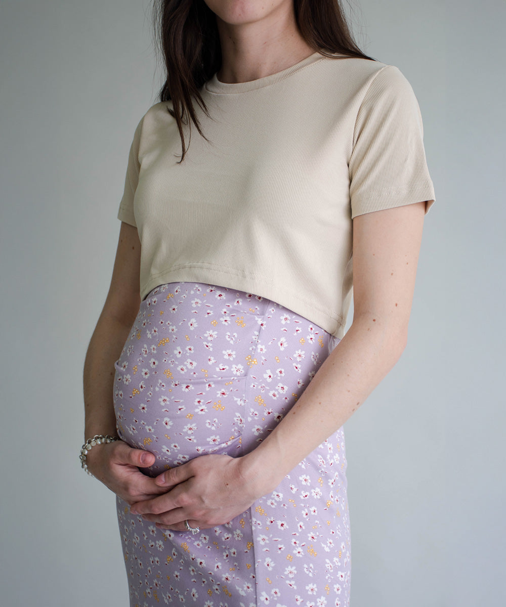 MIDI SKIRT LILA PRINT