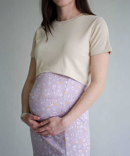 MIDI SKIRT LILA PRINT
