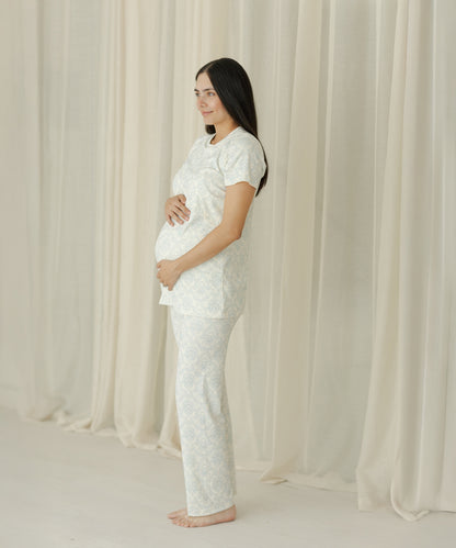 STAY HOME NURSING PIJAMA PRINT BLUE