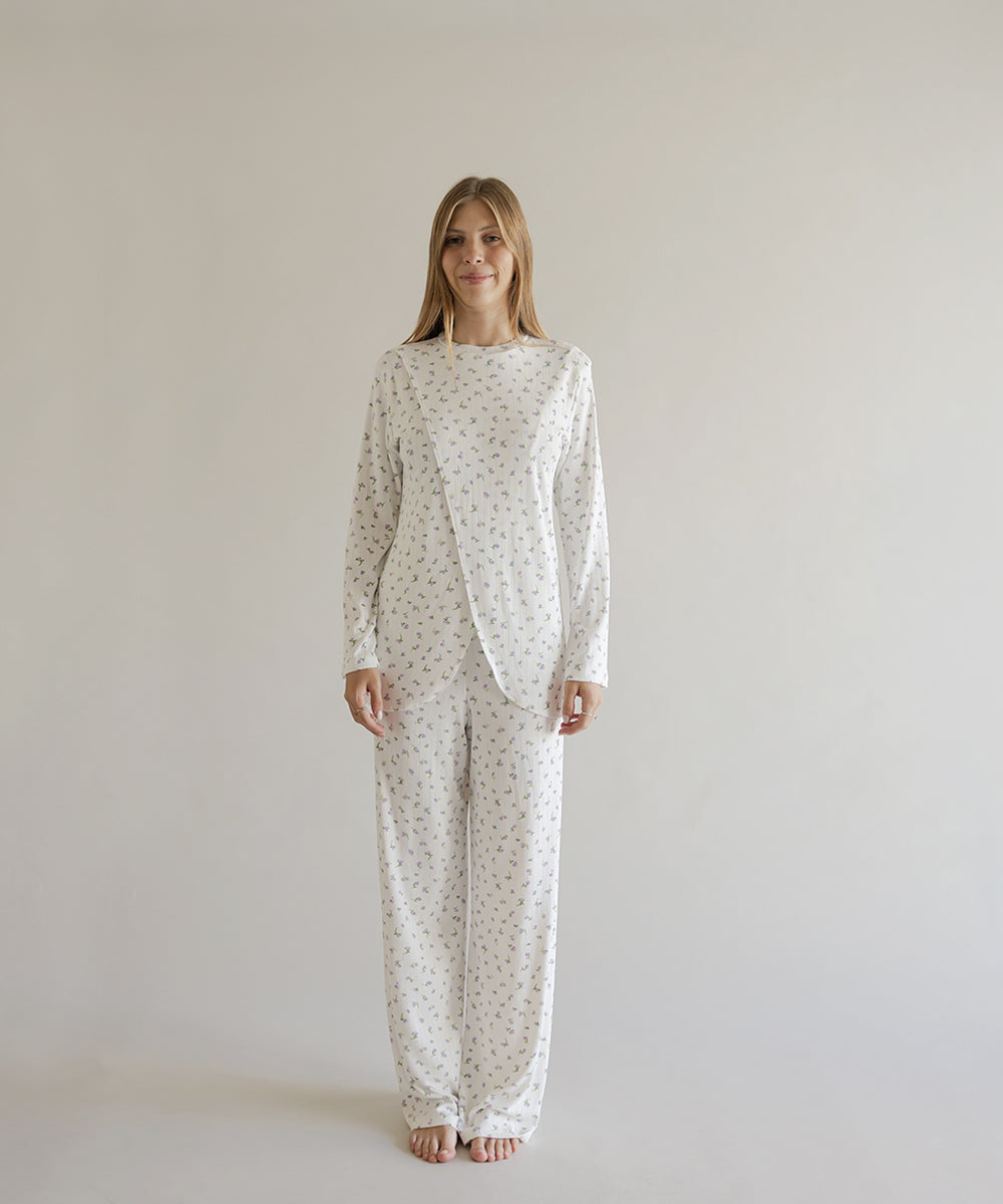 NIGHT IN NURSING PIJAMA LILA PRINT