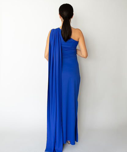 ONE SHOULDER DRESS BLUE