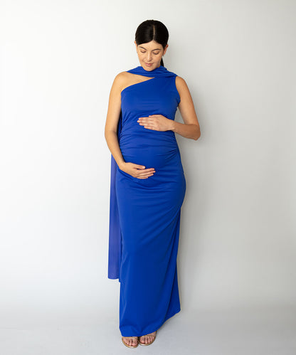 ONE SHOULDER DRESS BLUE
