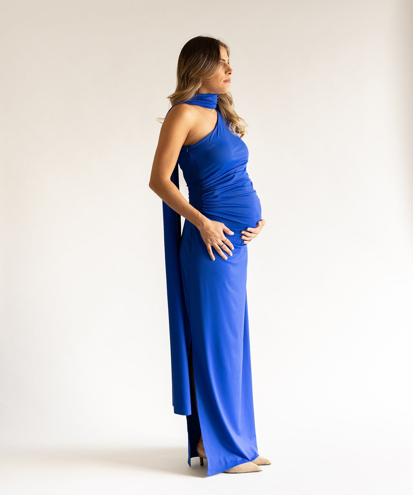 ONE SHOULDER DRESS BLUE