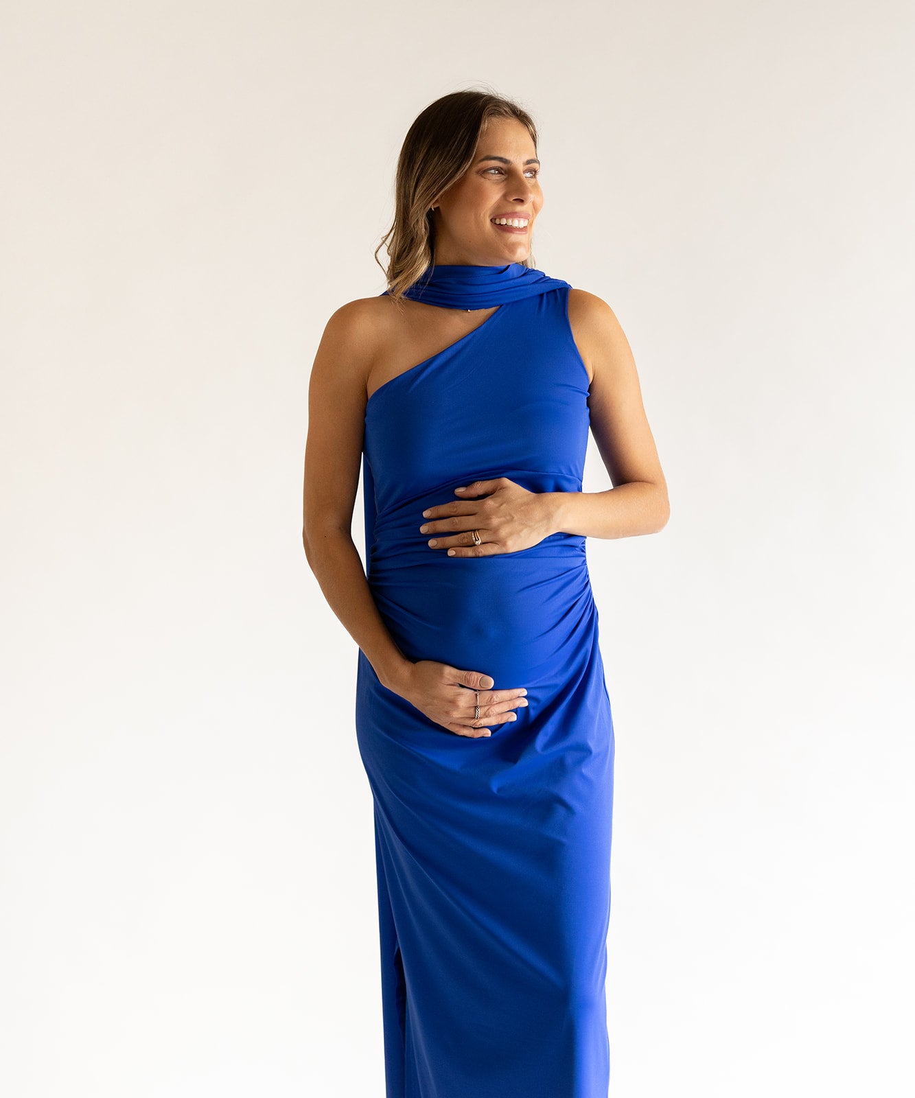 ONE SHOULDER DRESS BLUE