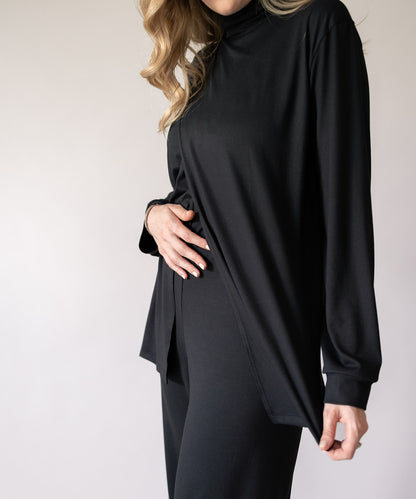 SIMPLE LONG SLEEVE SET BLACK