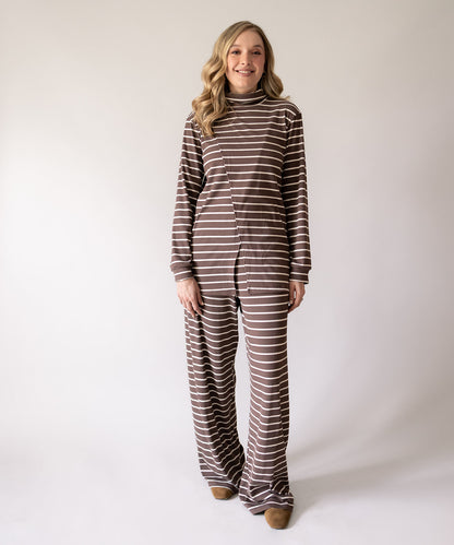 SIMPLE LONG SLEEVE SET BROWN