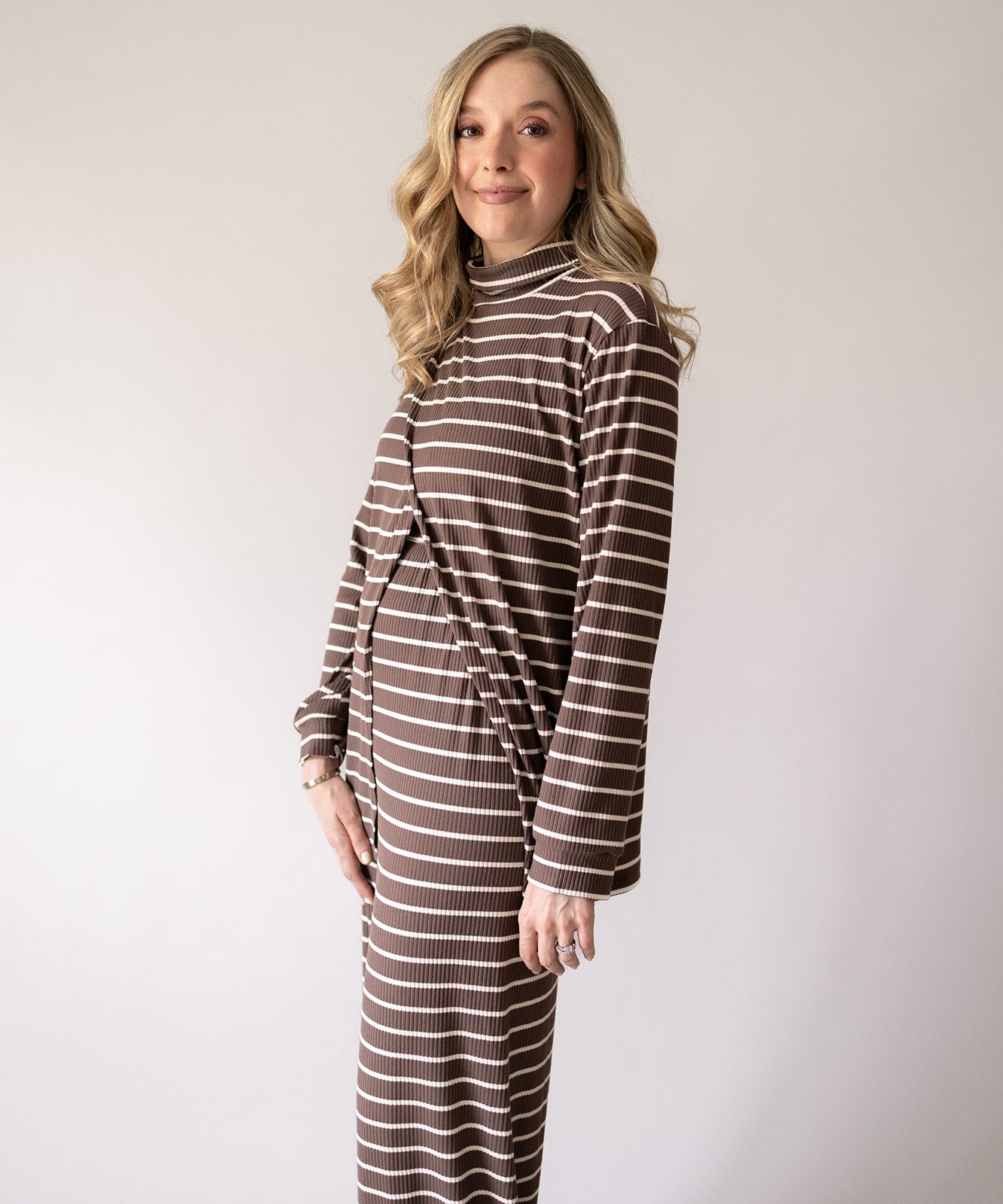 SIMPLE LONG SLEEVE SET BROWN