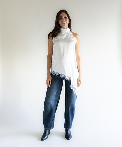 BARREL DARK JEANS