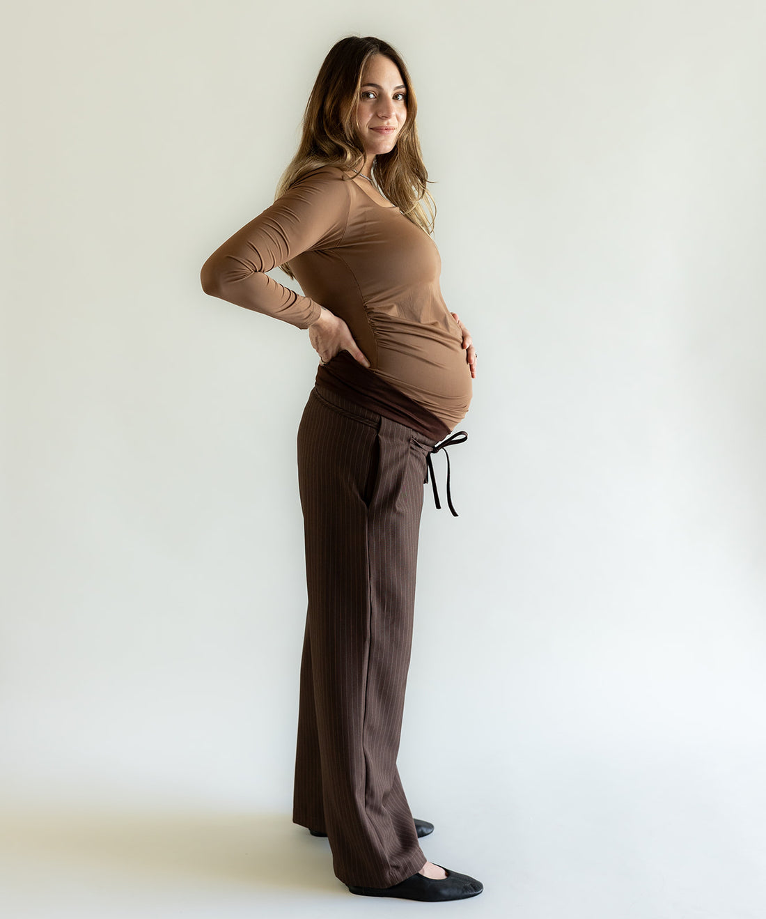 LOW RISE PANTS BROWN