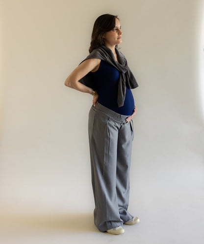 TAILORED LOW RISE PANTS GRAY